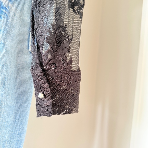 Karen Kane Cotton Lace Blouse in Black, Sz S - Picture 4 of 7